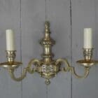 Double Armed Antique Silver Plate Candle Wall light