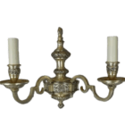 Double Armed Antique Silver Plate Candle Wall light