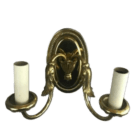 Antique Style Solid Brass Double Candle Wall Light