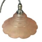 Vintage Pink Frosted Coolie Pendant Light