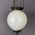 Antique Rise and Fall Opaline Globe Light