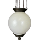 Antique Rise and Fall Opaline Globe Light