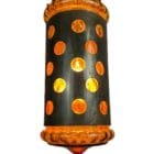 Long Mid Century Amber Glass Pendant Light