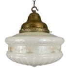 Art Deco White Glass Pendant Light