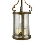 Bronzed Lantern With Clear Glass Insert