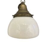 Art Deco School House Opaline Pendant Light
