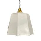 Small Vintage White Glass Pendant Light