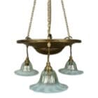 Pendant Light with 3 Vaseline Glass Shades