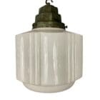 Art Deco White Glass Pendant Light
