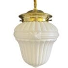 Small Edwardian White Glass Pendant Light