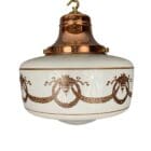 Patterned Art Deco White Glass Chapel Light