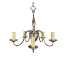 Chrome Plated Five Arm Chandelier