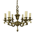 Antique Six Amr Brass Chandelier