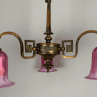 Art Deco Greek Key Three Arm Chandelier