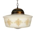 Art Deco White Glass Chapel Light