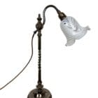 Brass Twisted Stem Side Arm Table Lamp