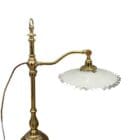 Heavy Brass Table Lamp With Coolie Shade