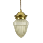 Art Deco Frosted Glass Acorn Pendant Light