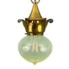 Arts and Crafts Vaseline Glass Pendant Light