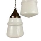 Extra Large Art Deco White Glass Pendant Light