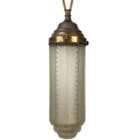 French Art Deco Frosted Pendant Light