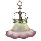 Etched Vaseline Glass Pendant Light