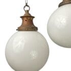 Art Deco Opaline Globe Lights