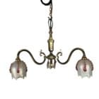 Nickel Plated Chandelier With Frosted Glass Shades