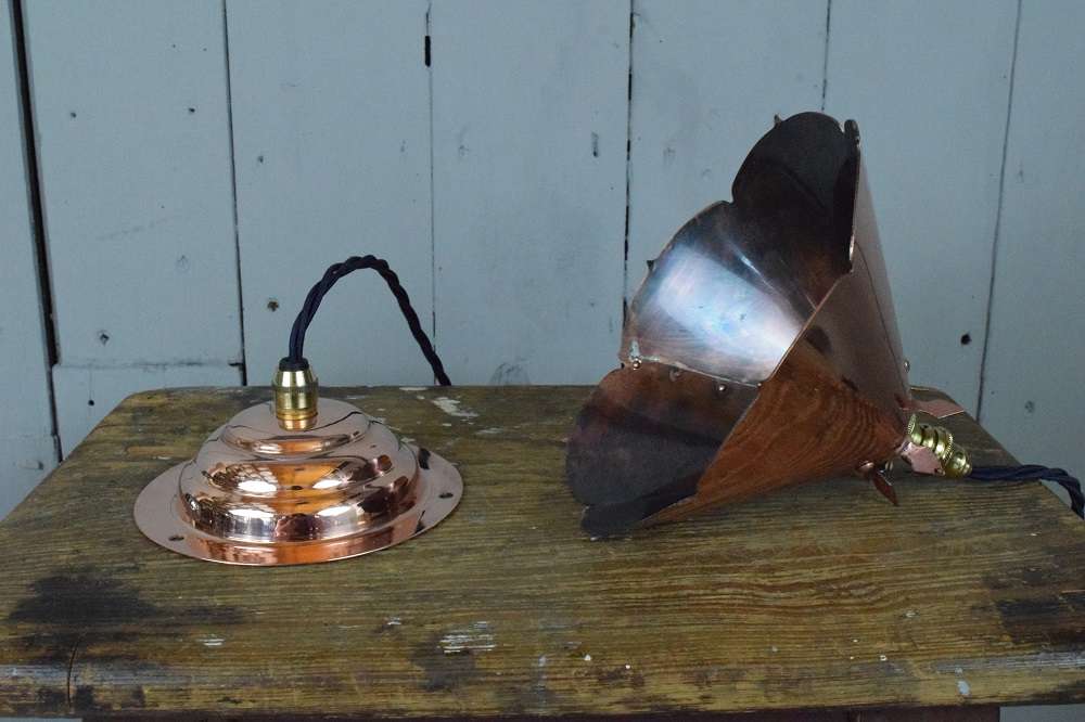 Hand Made WAS Benson style Copper Pendant Light