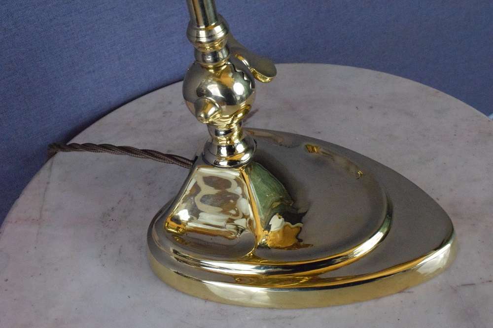 Large Polished Brass Banker Lamp (91012)