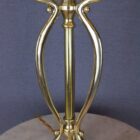 Art Nouveau Style Brass Table Lamp with Hand Blown Vaseline Glass Shade