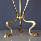Art Nouveau Style Brass Table Lamp with Hand Blown Vaseline Glass Shade