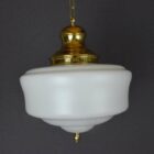 Large Satin Glass Chapel Pendant Light with Finial