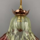 Art Nouveau Cranberry Glass Pendant Light with Dragon Fly (23050-4)