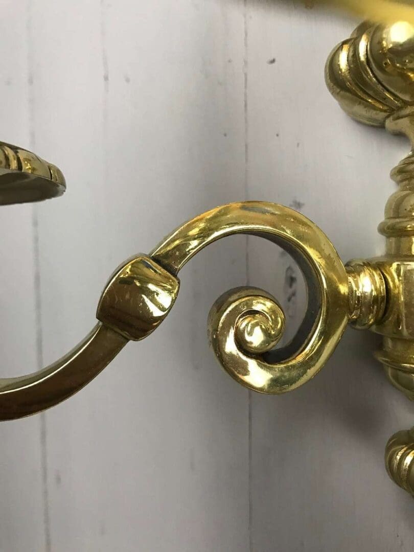 Antique Style Solid Brass Double Armed Wall Light (20065)