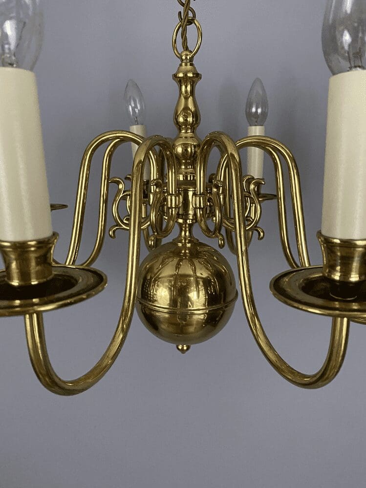 Eight Arm Flemish Style Brass Chandelier (32099)