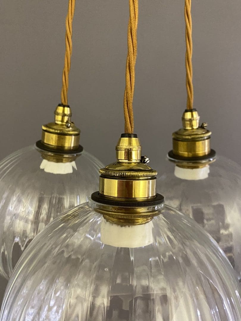 Small Ribbed Glass Globe Light (20310)