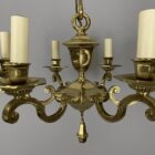 Antique Six Arm Brass Chandelier (32101)