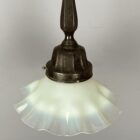 Vaseline Glass Coolie Light on Fixed Stem (32182)