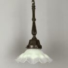 Vaseline Glass Coolie Light on Fixed Stem (32182)