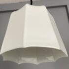 Small Vintage White Glass Pendant Light with Umbrella Detail Edge (41013)