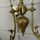 Vintage Brasserie Style Chandelier with White Globe Lights (91038)