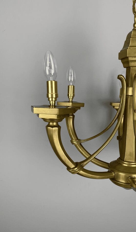 Italian Mid Century Brass Chandelier by Mod Dep Lamp Art 41047
