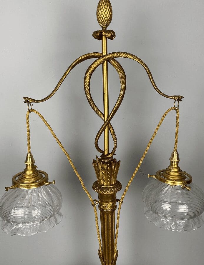 Antique French Table Lamp Caduseus - Rod of Hermes (23099)