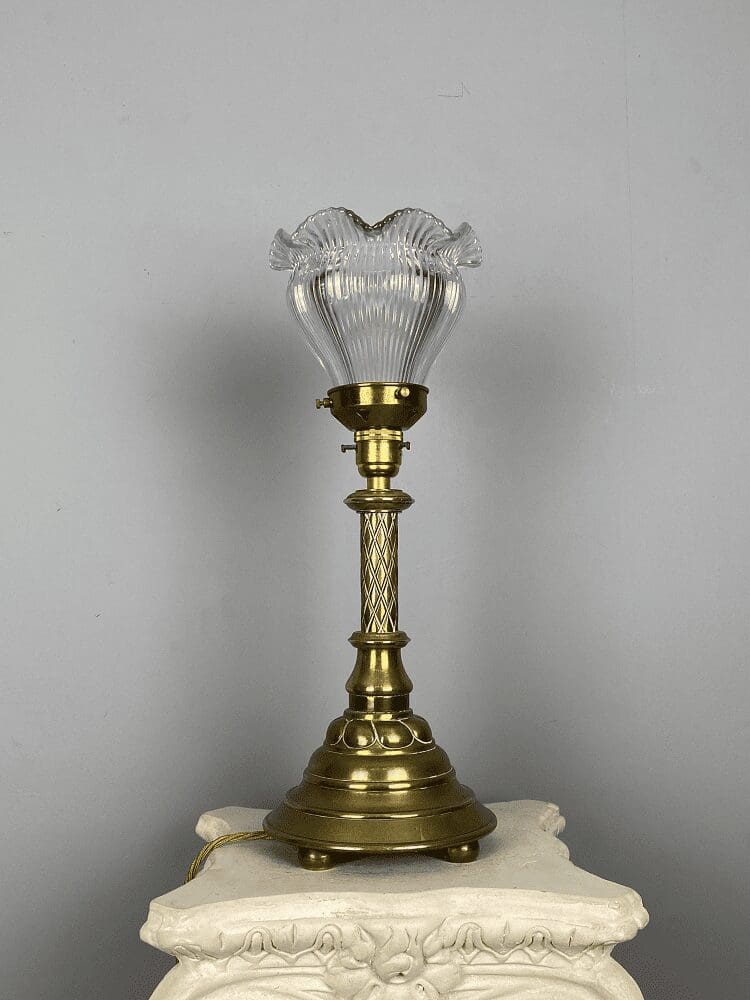 Brass Table Lamp with Holophane Shade (23109) (Copy)