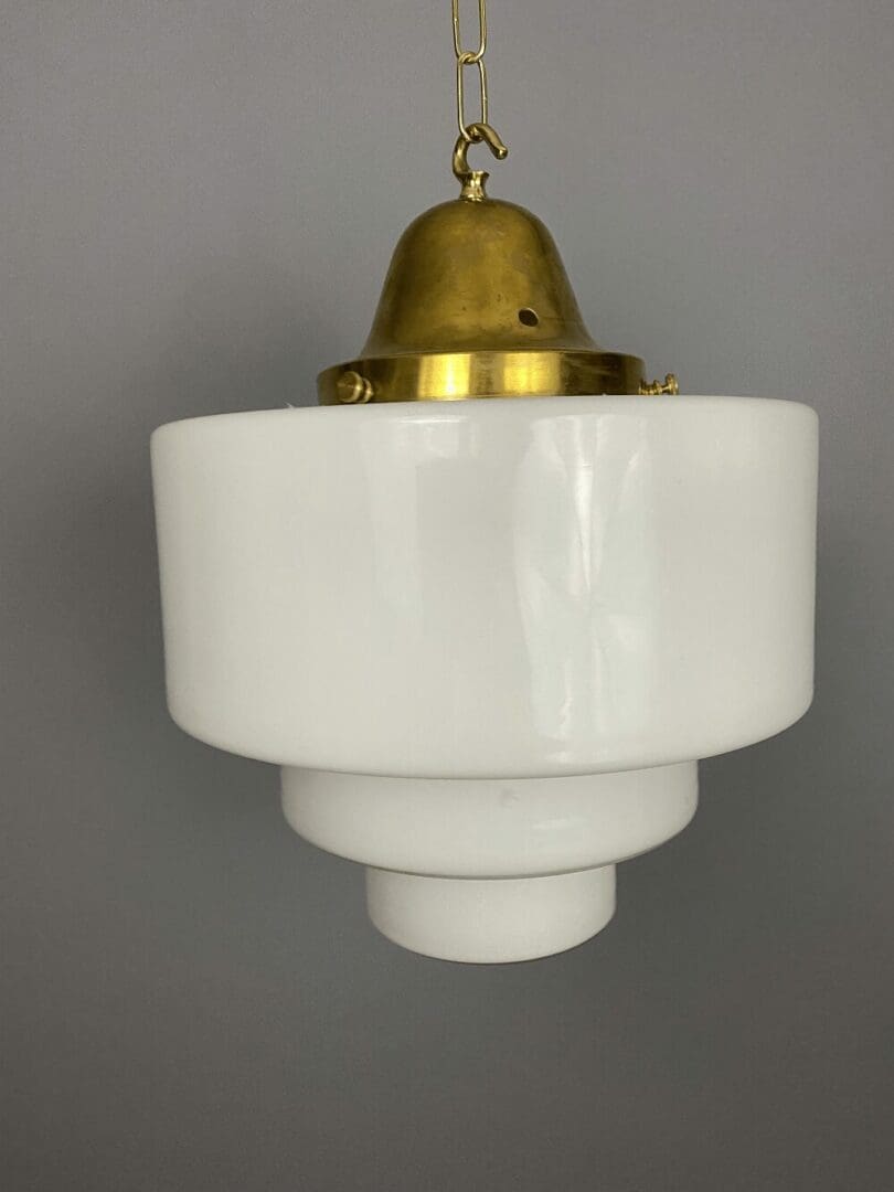 ‘Theo' Large Stepped Opaline Pendant Light (22201)