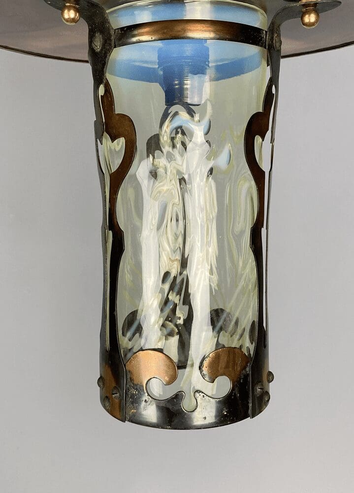Art Nouveau Vaseline Glass Lantern (23110)