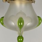 Lily Pad Pendant Light with Vaseline Glass Shade (32203)
