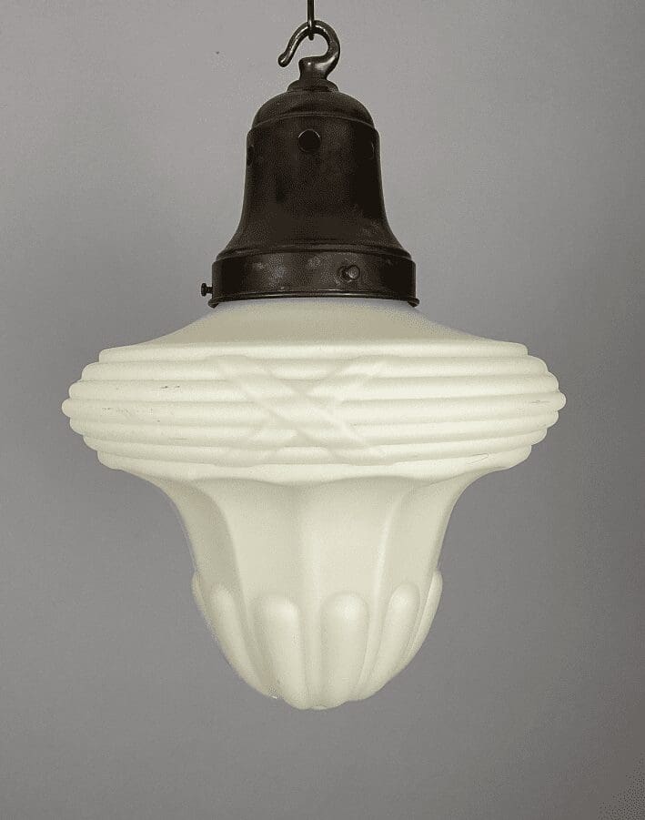 'Sutton' Edwardian White Glass Pendant Light