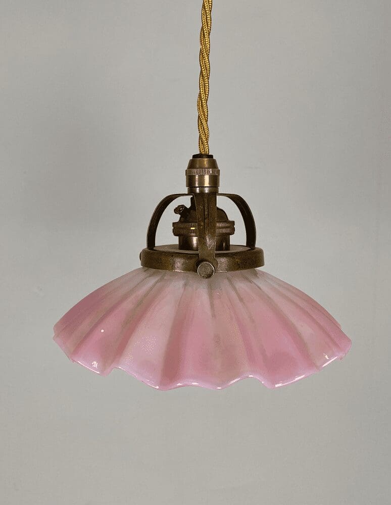 Small Pink Opalescent Coolie Light (41051)